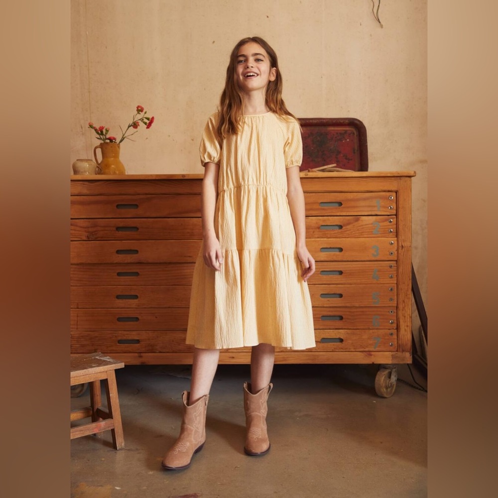 Mango textured checked dress